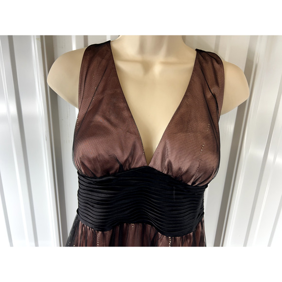 Y2K Adrianna Papell Black Mesh Tulle‎ Dress Sz 10 Whimsygoth Coquette Fairycore - Picture 4 of 15